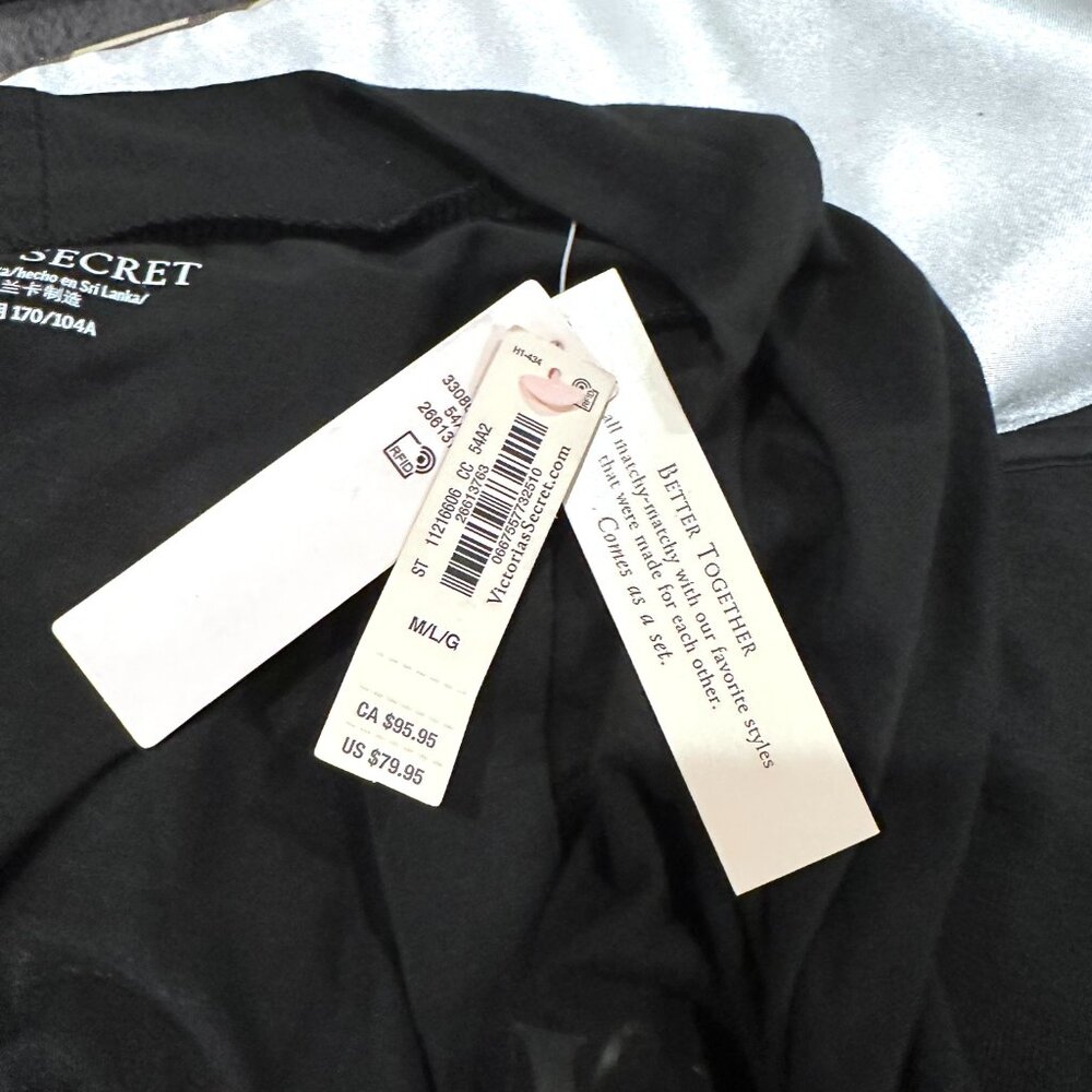 New Victoria's Secret 3-Piece Black Lounge Set, Size M/L (NWT) - Picture 13 of 14
